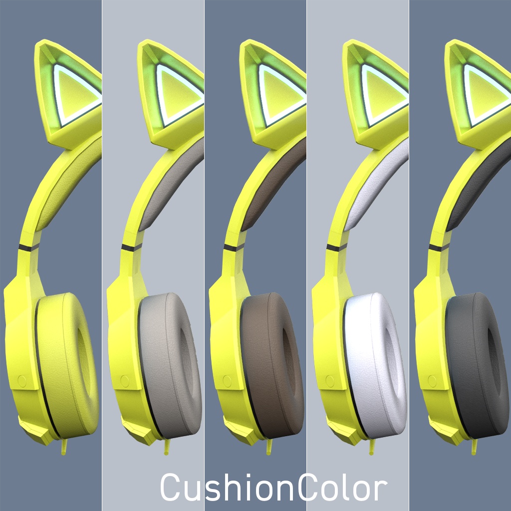 新作!☆★L6 CatEarHeadphone 38colors★☆【3Dモデル】FBXモデル/Blenderファイル/UnityPackage/ボーン設定有り