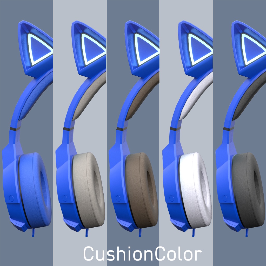 新作!☆★L6 CatEarHeadphone 38colors★☆【3Dモデル】FBXモデル/Blenderファイル/UnityPackage/ボーン設定有り