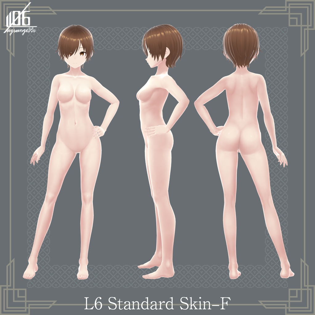 新作!☆★L6スタンダードスキン-F★☆6Color(色調整可)【VRoid Studio Body&Face Texture +α】