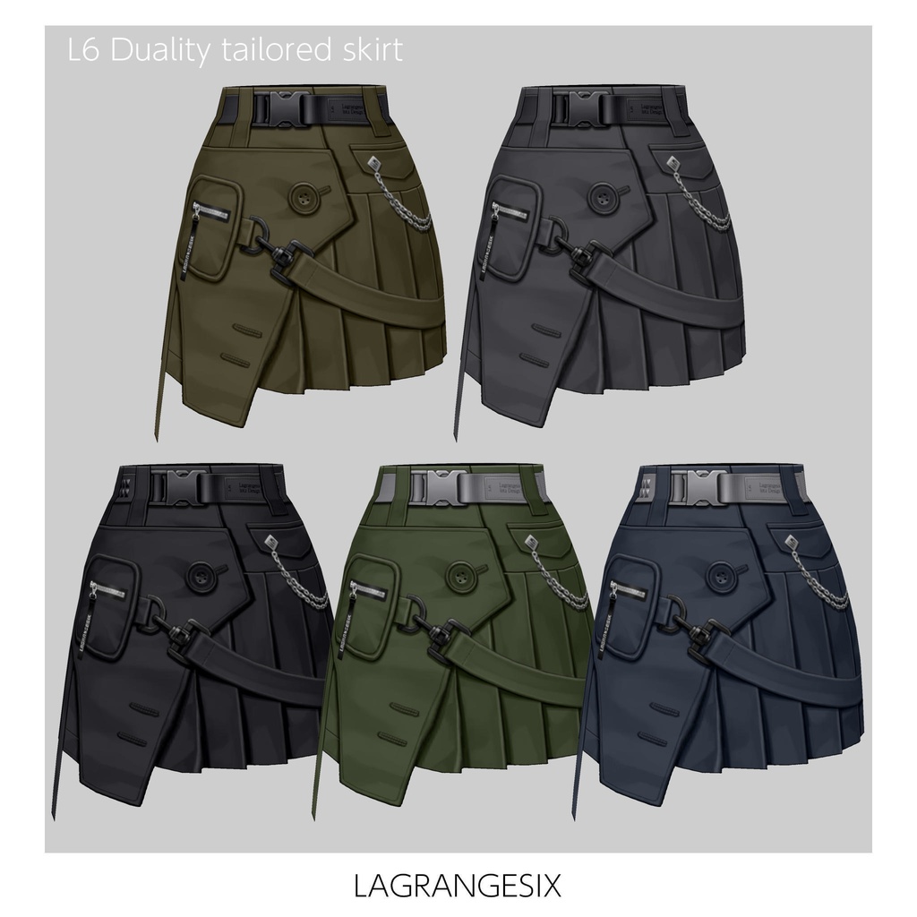 ☆★L6 Duality tailored skirt★☆5×5Color+α【VroidStudio用正式版用衣装テクスチャ】