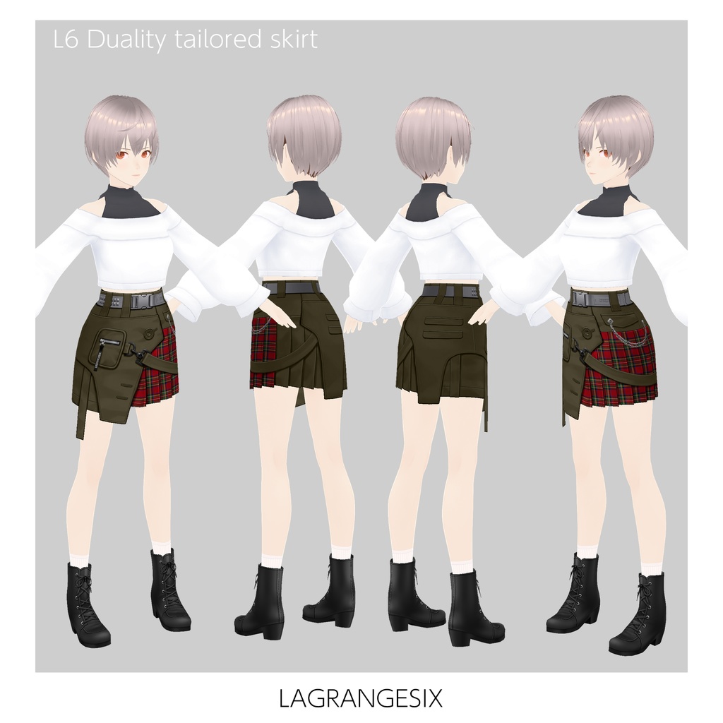 ☆★L6 Duality tailored skirt★☆5×5Color+α【VroidStudio用正式版用衣装テクスチャ】