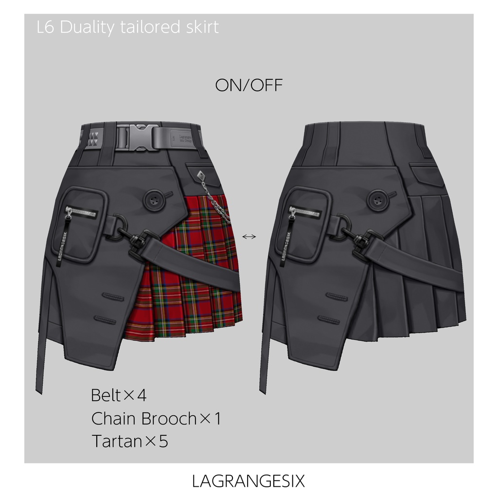 ☆★L6 Duality tailored skirt★☆5×5Color+α【VroidStudio用正式版用衣装テクスチャ】
