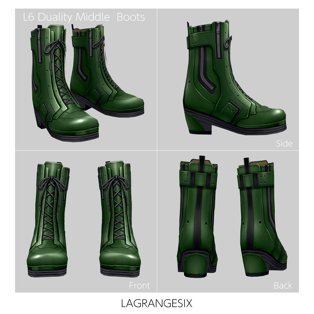 ☆★L6 Duality Middle Boots★☆4Color【VroidStudio用正式版用衣装テクスチャ】