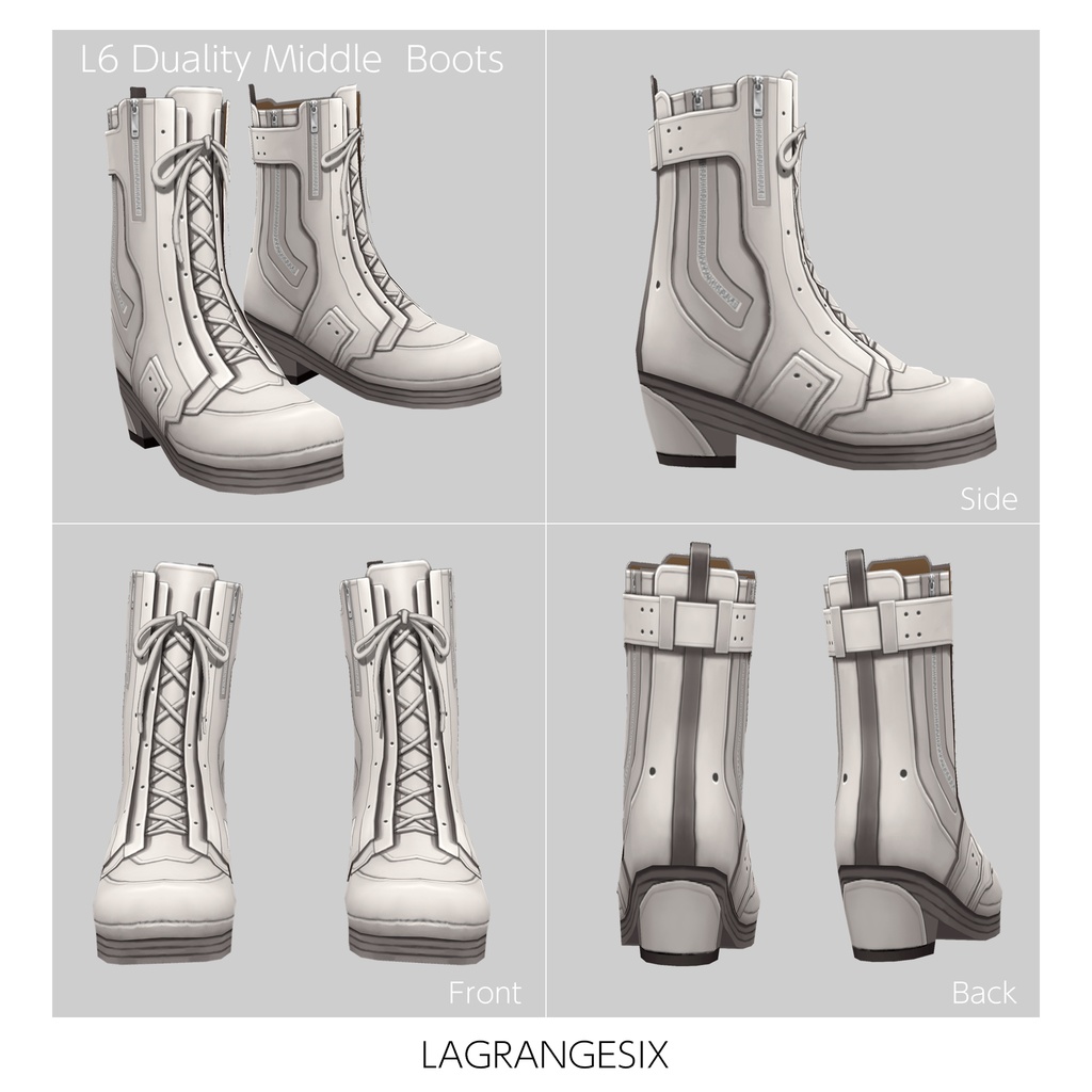 ☆★L6 Duality Middle Boots★☆4Color【VroidStudio用正式版用衣装テクスチャ】