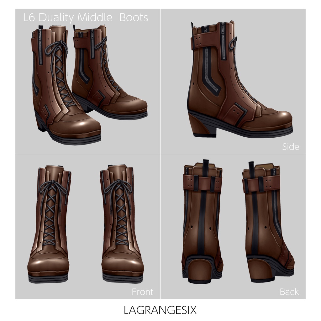☆★L6 Duality Middle Boots★☆4Color【VroidStudio用正式版用衣装テクスチャ】