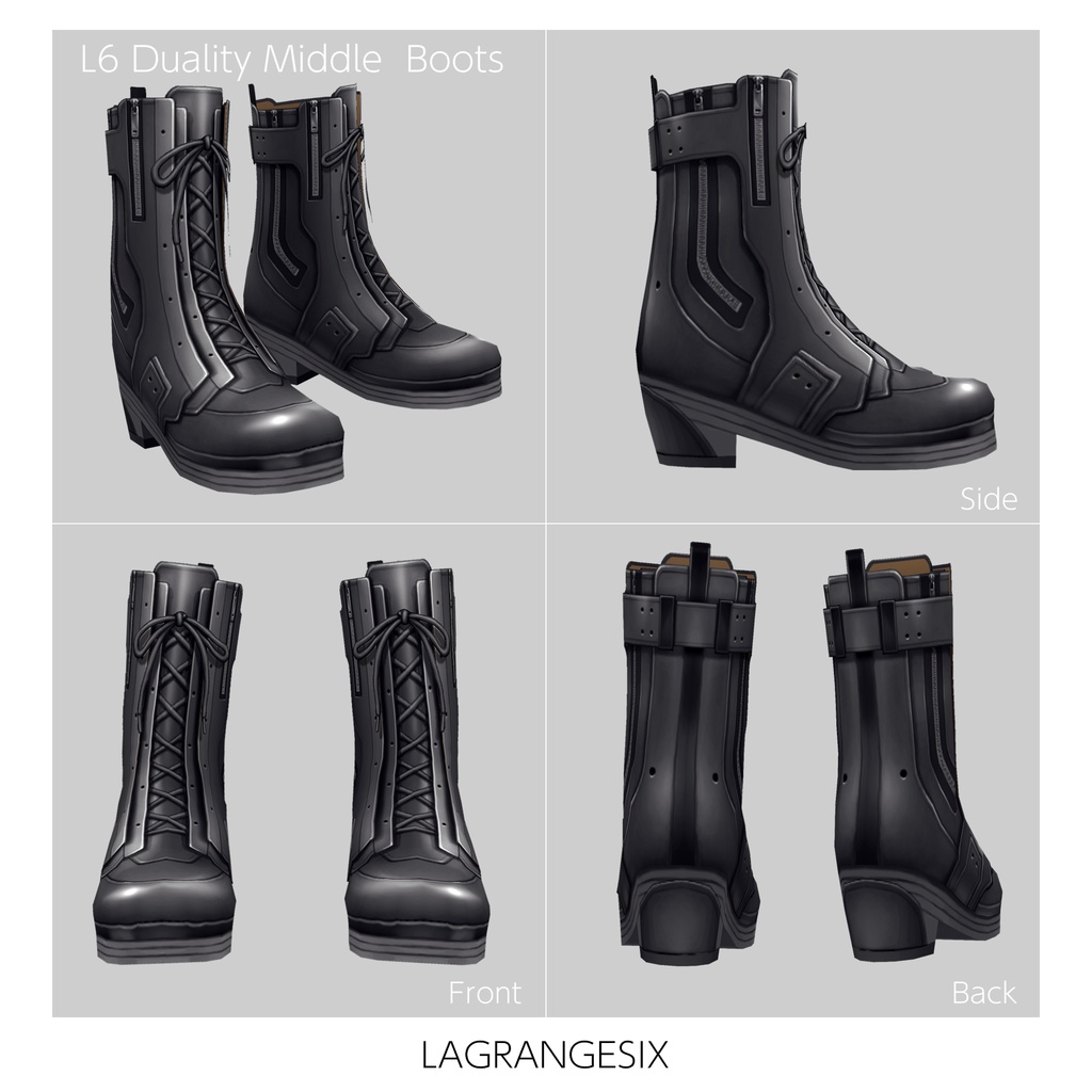 ☆★L6 Duality Middle Boots★☆4Color【VroidStudio用正式版用衣装テクスチャ】