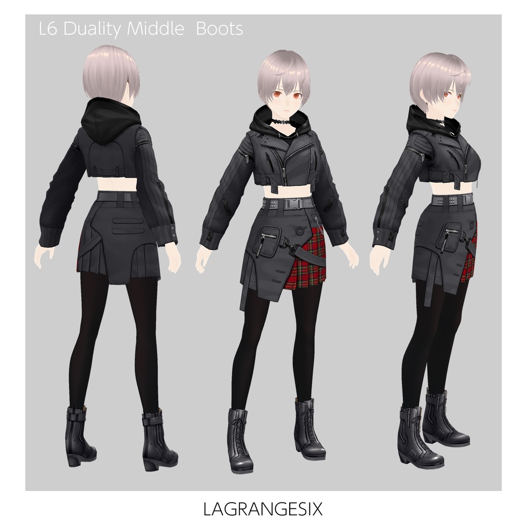☆★L6 Duality Middle Boots★☆4Color【VroidStudio用正式版用衣装テクスチャ】