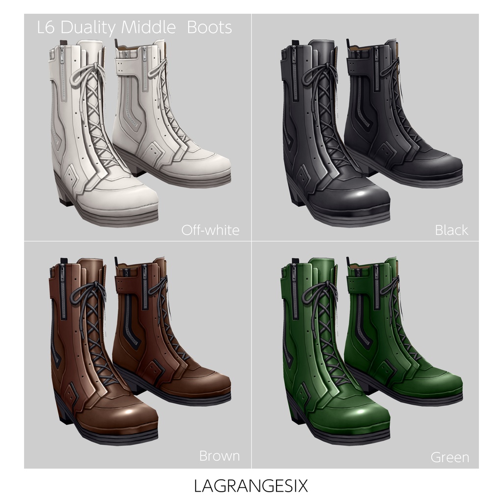 ☆★L6 Duality Middle Boots★☆4Color【VroidStudio用正式版用衣装テクスチャ】