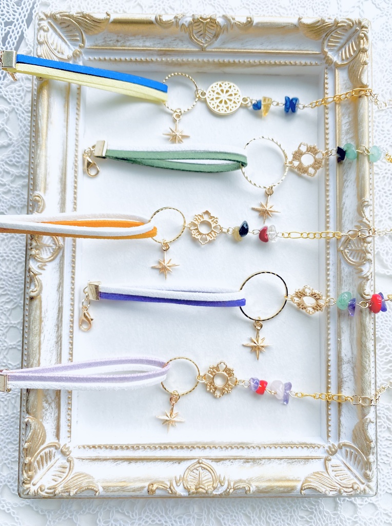 刀剣乱舞 スエードとさざれ石のブレスレット