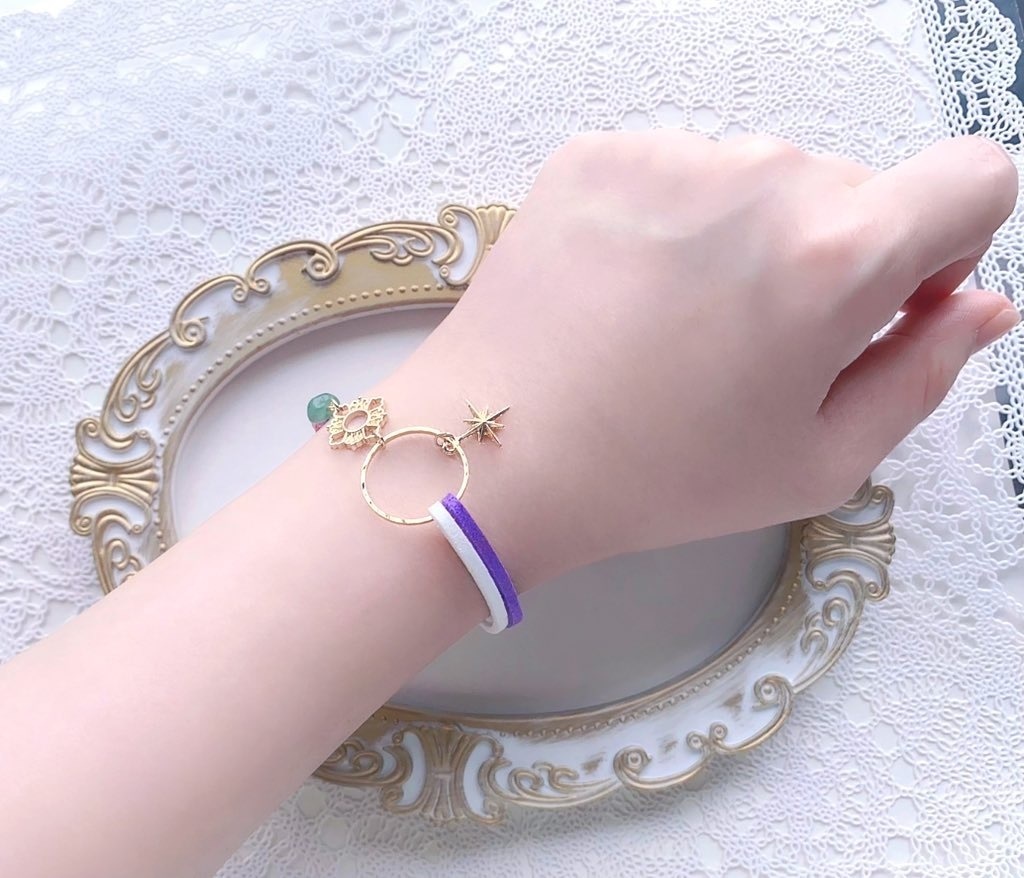 刀剣乱舞 スエードとさざれ石のブレスレット