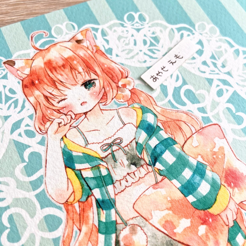 複製原画　B5　ねこまみれちゃん（立ち絵）