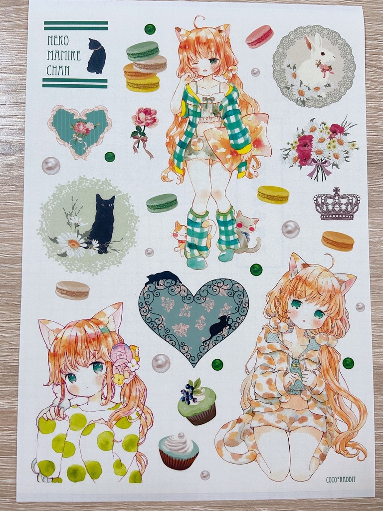 マスキングシート（A5)　ねこまみれちゃん