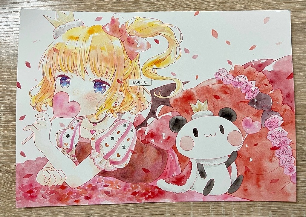 複製原画　B5　赤のハートハロウィンちゃん