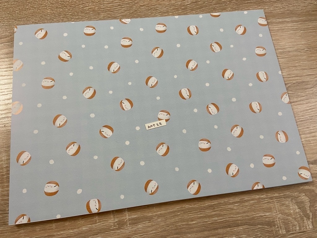 A4デザインペーパー　シマトッツォ+チェック柄（両面印刷）