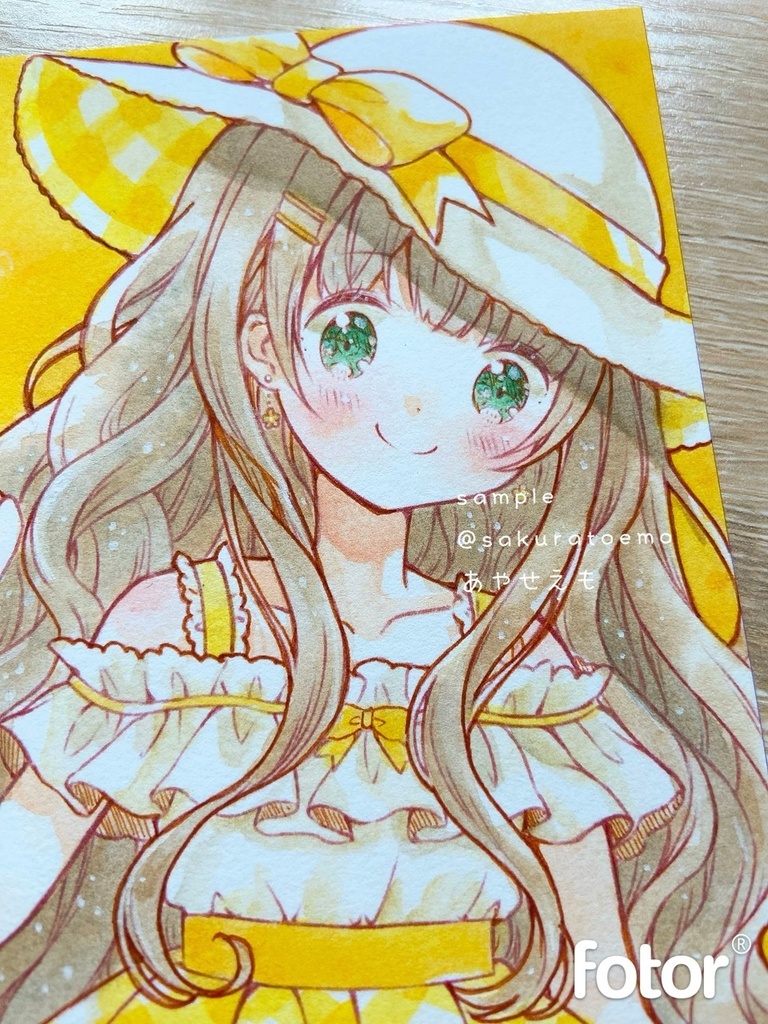 【原画】ポスカサイズ　サマーワンピースちゃん