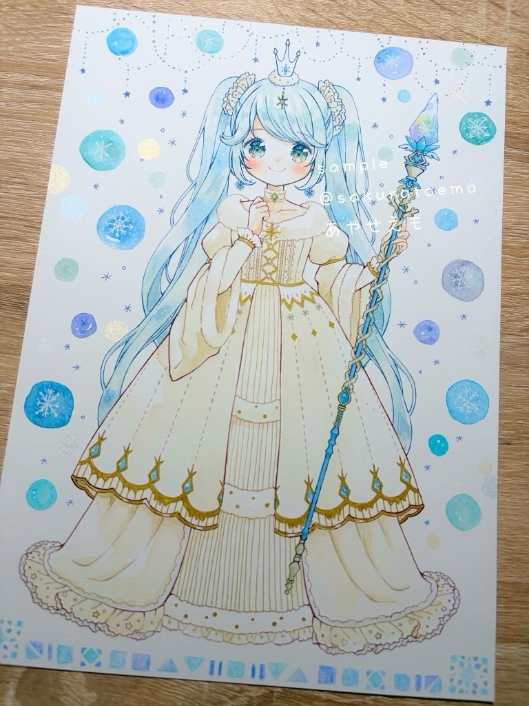 【原画】B5 冬のお姫様　白ドレス
