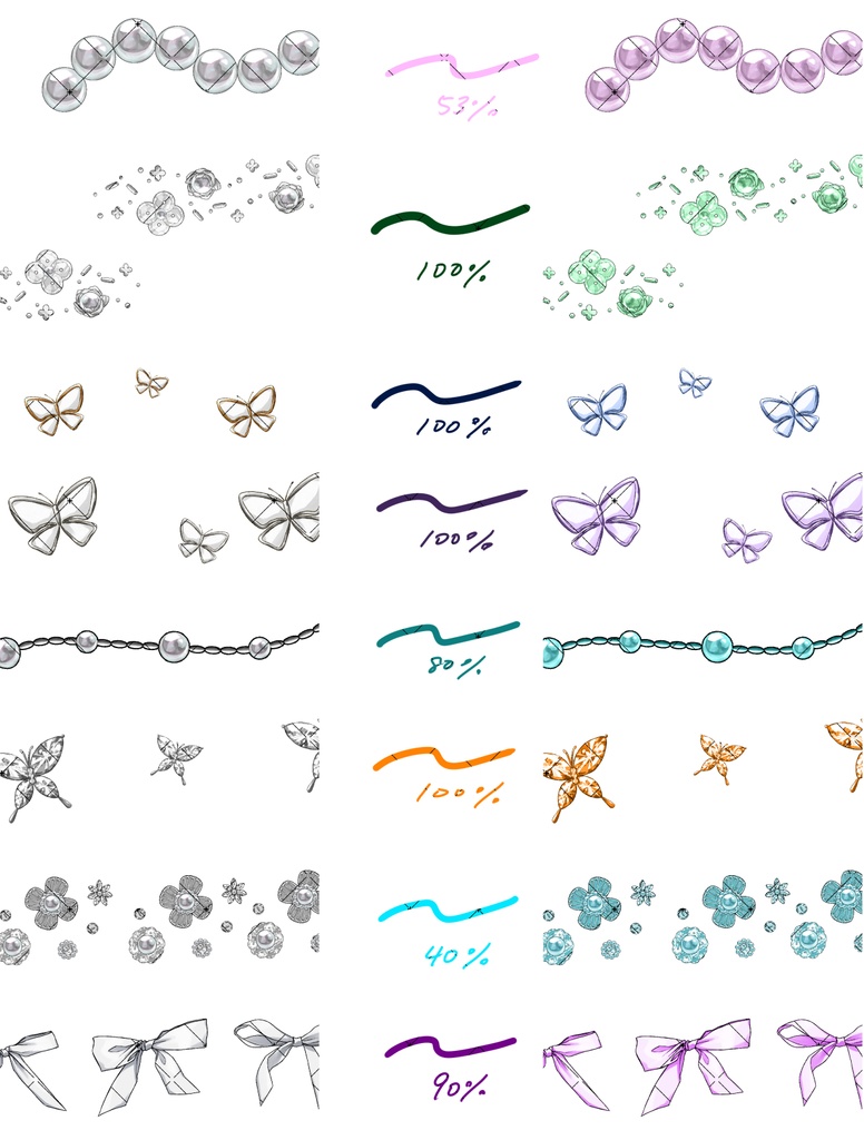 お姫様の装飾パック(フルカラー85本)