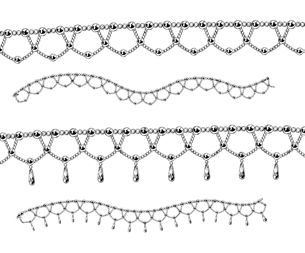 お姫様の装飾パック(モノクロ版)