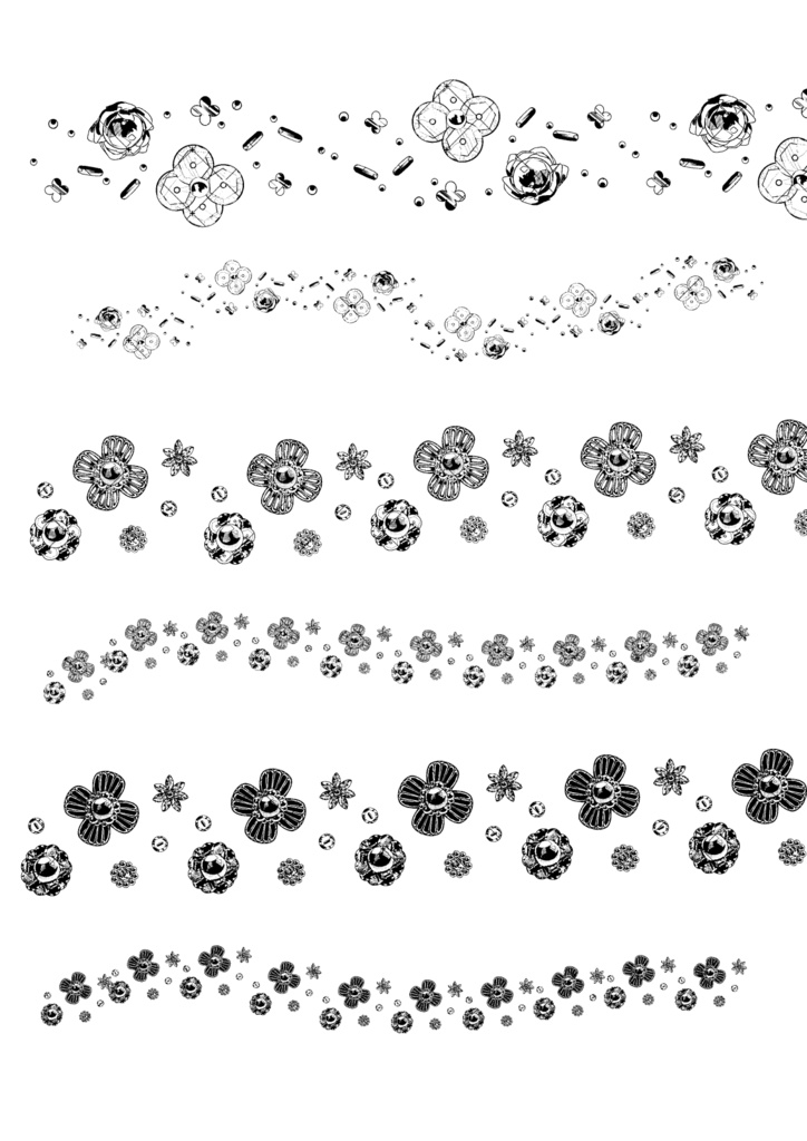 お姫様の装飾パック(モノクロ版)