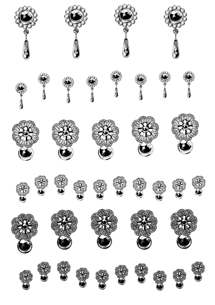 お姫様の装飾パック(モノクロ版)