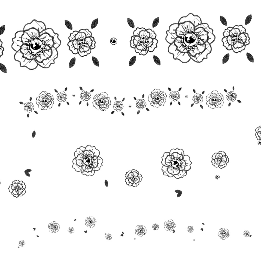 お姫様の装飾パック(モノクロ版)