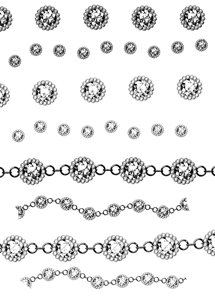 お姫様の装飾パック(モノクロ版)