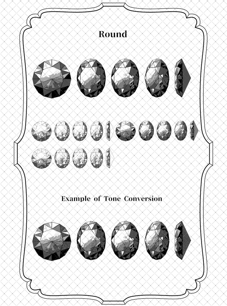 ウェブトゥーンに適した多角度アクセサリーカスタム作成キット【モノクロ版】