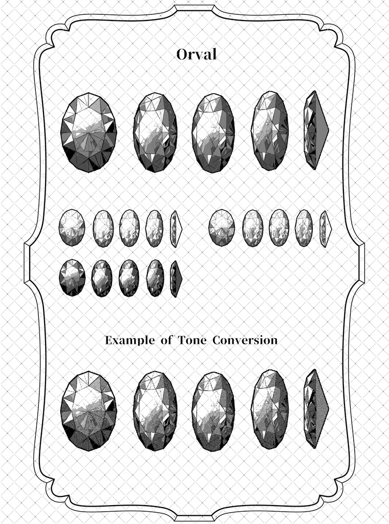 ウェブトゥーンに適した多角度アクセサリーカスタム作成キット【モノクロ版】