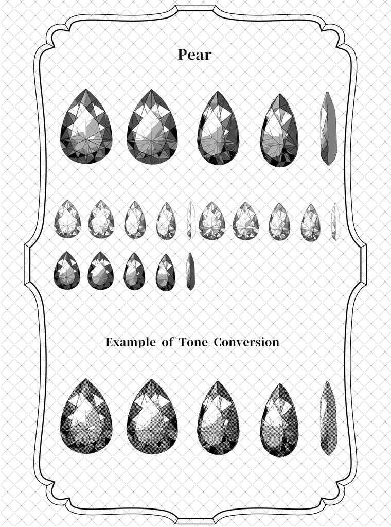 ウェブトゥーンに適した多角度アクセサリーカスタム作成キット【モノクロ版】