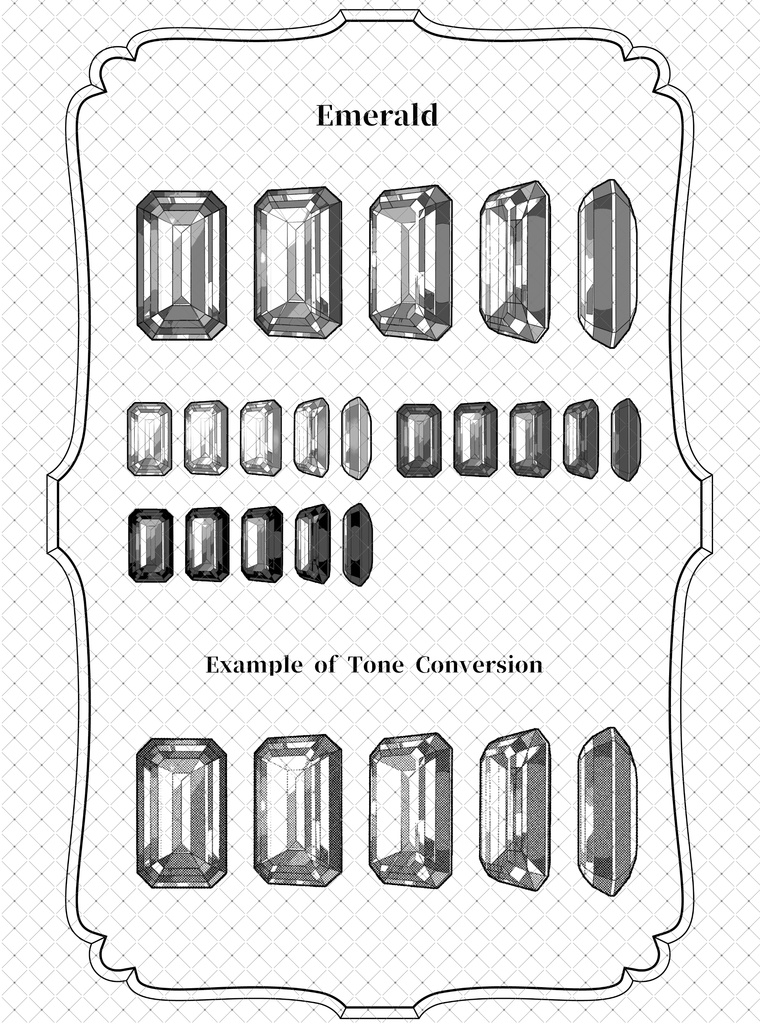 ウェブトゥーンに適した多角度アクセサリーカスタム作成キット【モノクロ版】
