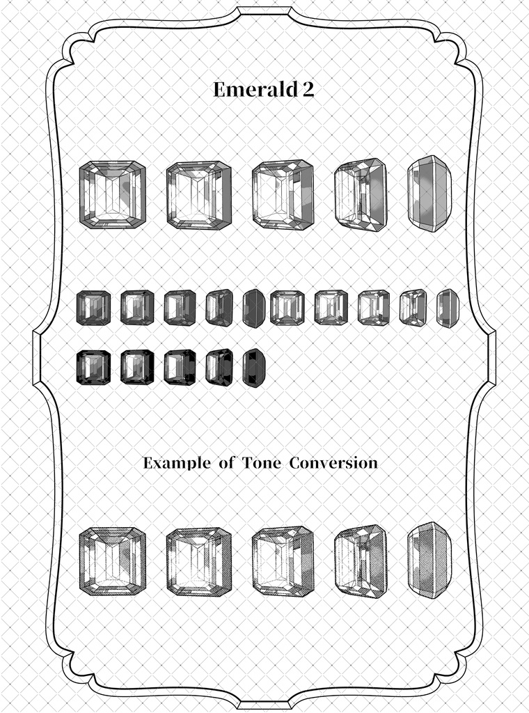 ウェブトゥーンに適した多角度アクセサリーカスタム作成キット【モノクロ版】