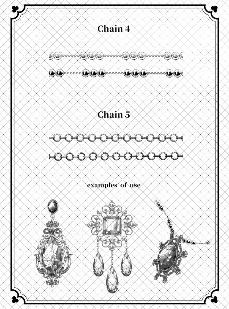 ウェブトゥーンに適した多角度アクセサリーカスタム作成キット【モノクロ版】