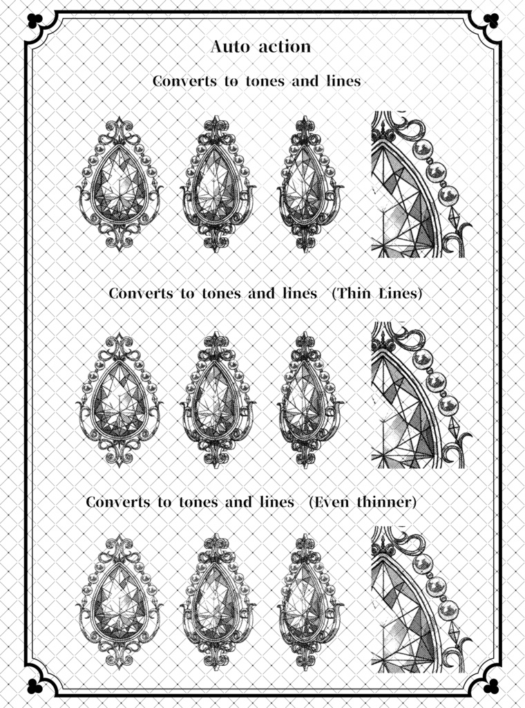 ウェブトゥーンに適した多角度アクセサリーカスタム作成キット【モノクロ版】