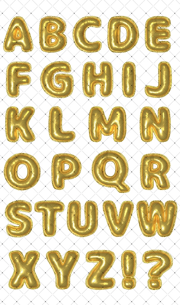 バルーン文字フルセット(英字・数字・記号)