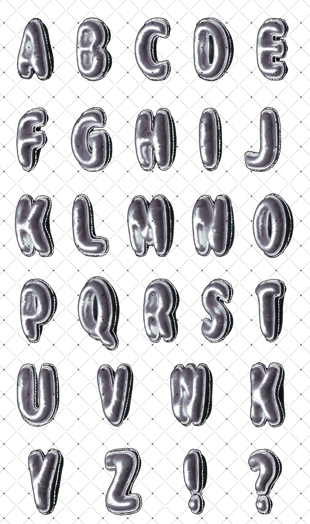 バルーン文字フルセット(英字・数字・記号)