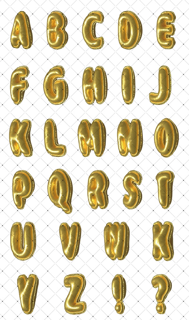 バルーン文字フルセット(英字・数字・記号)