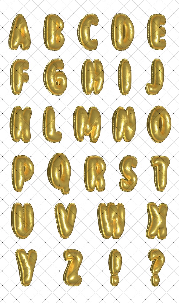 バルーン文字フルセット(英字・数字・記号)