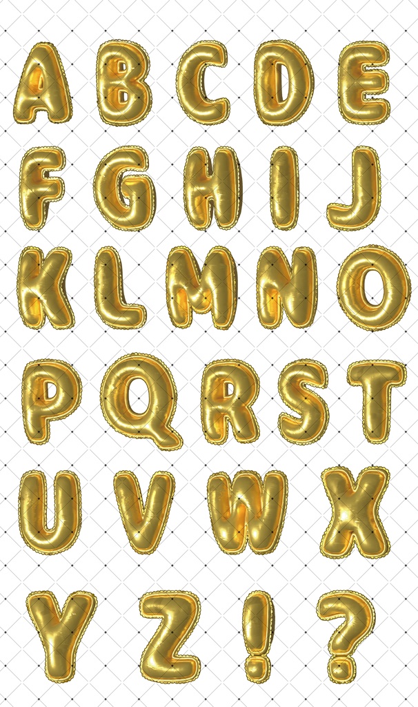 バルーン文字フルセット(英字・数字・記号)