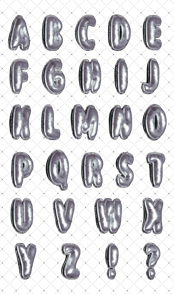 バルーン文字フルセット(英字・数字・記号)