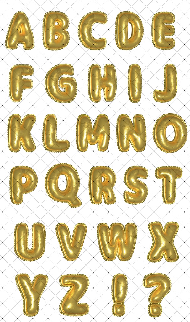 バルーン文字フルセット(英字・数字・記号)