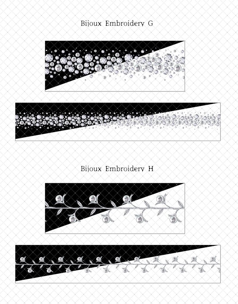 ビジュー刺繍 装飾ブラシパック