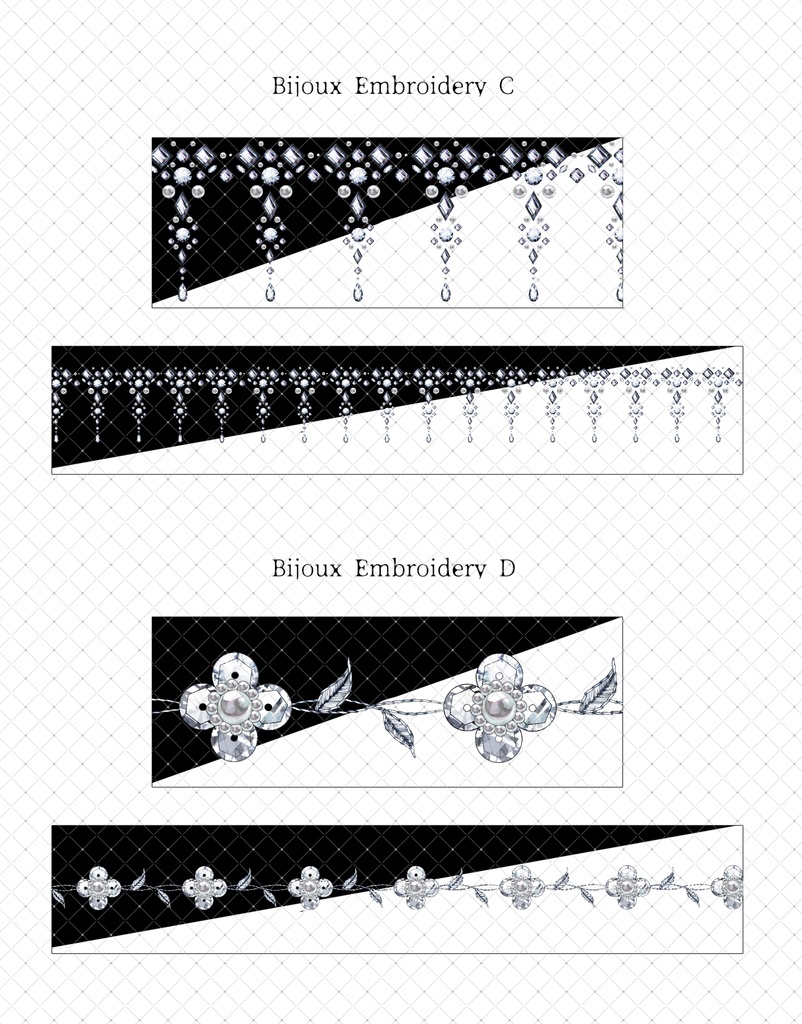 ビジュー刺繍 装飾ブラシパック