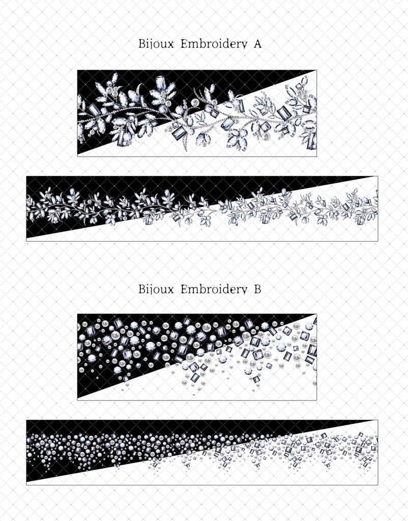 ビジュー刺繍 装飾ブラシパック