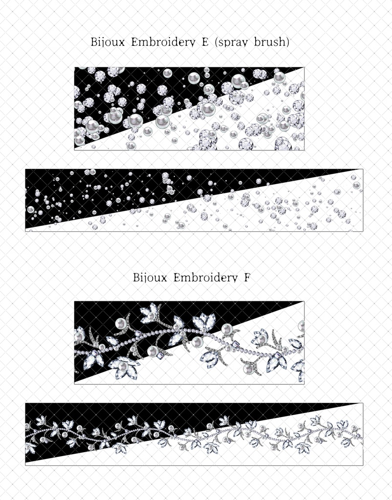 ビジュー刺繍 装飾ブラシパック