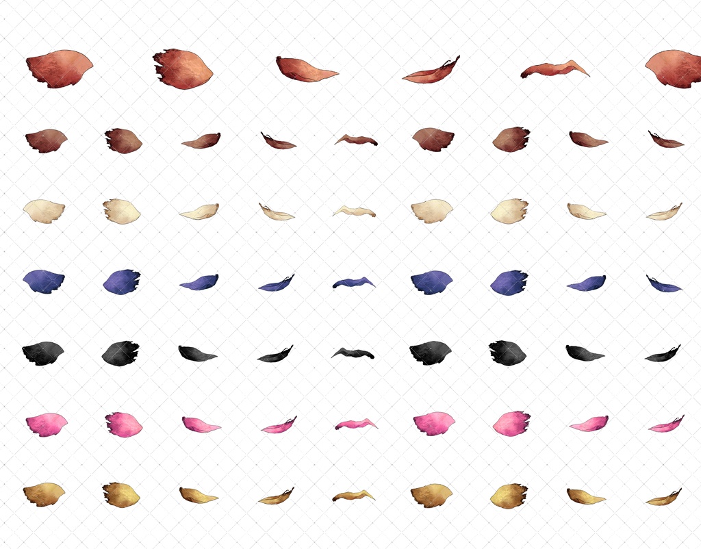 枯れたバラブラシ 7色 35本