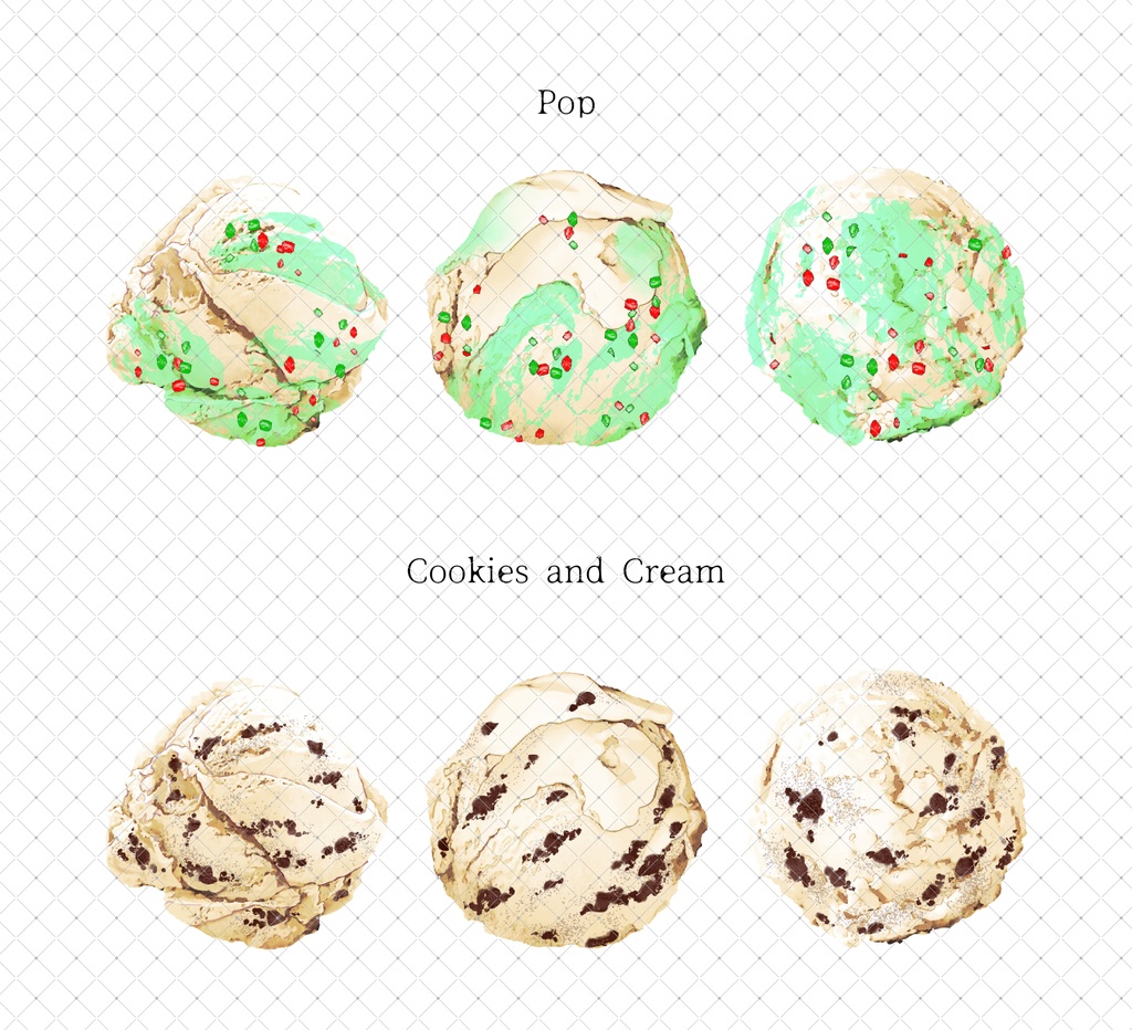 アイスクリーム+トッピング(全フレーバー)79本+3Dコーン