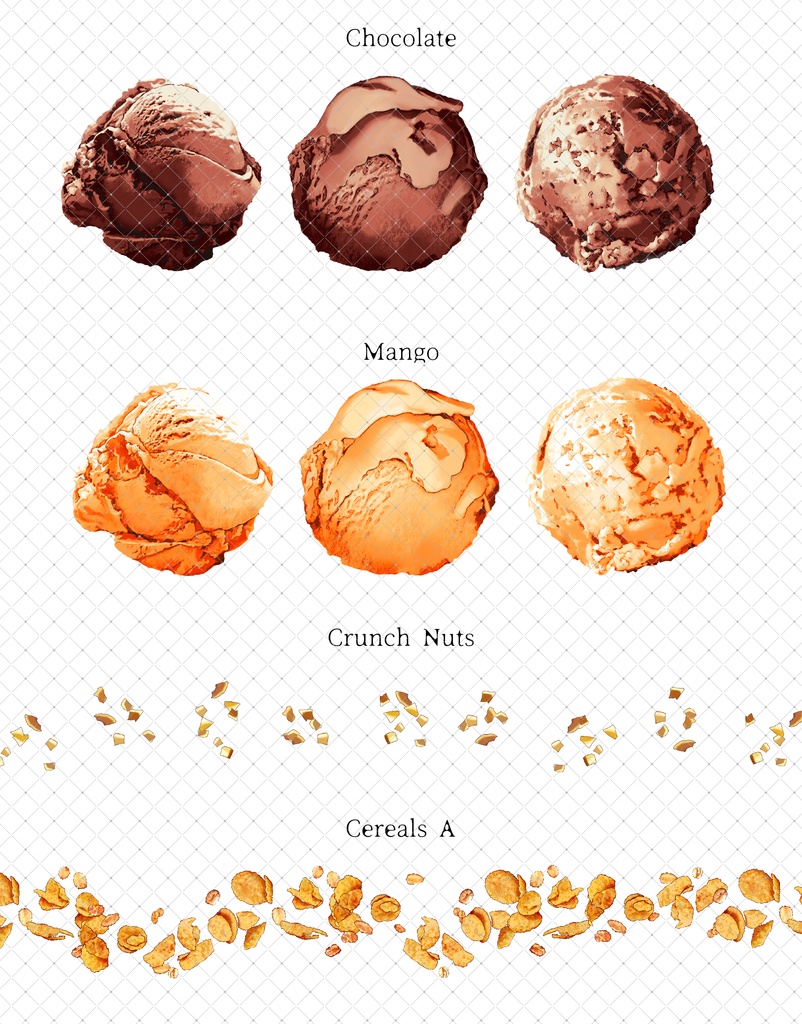 アイスクリーム+トッピング(全フレーバー)79本+3Dコーン