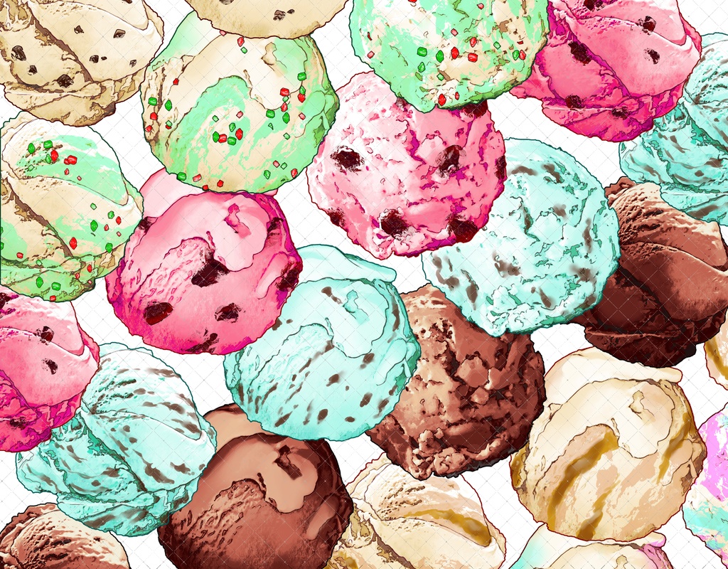 アイスクリーム+トッピング(全フレーバー)79本+3Dコーン