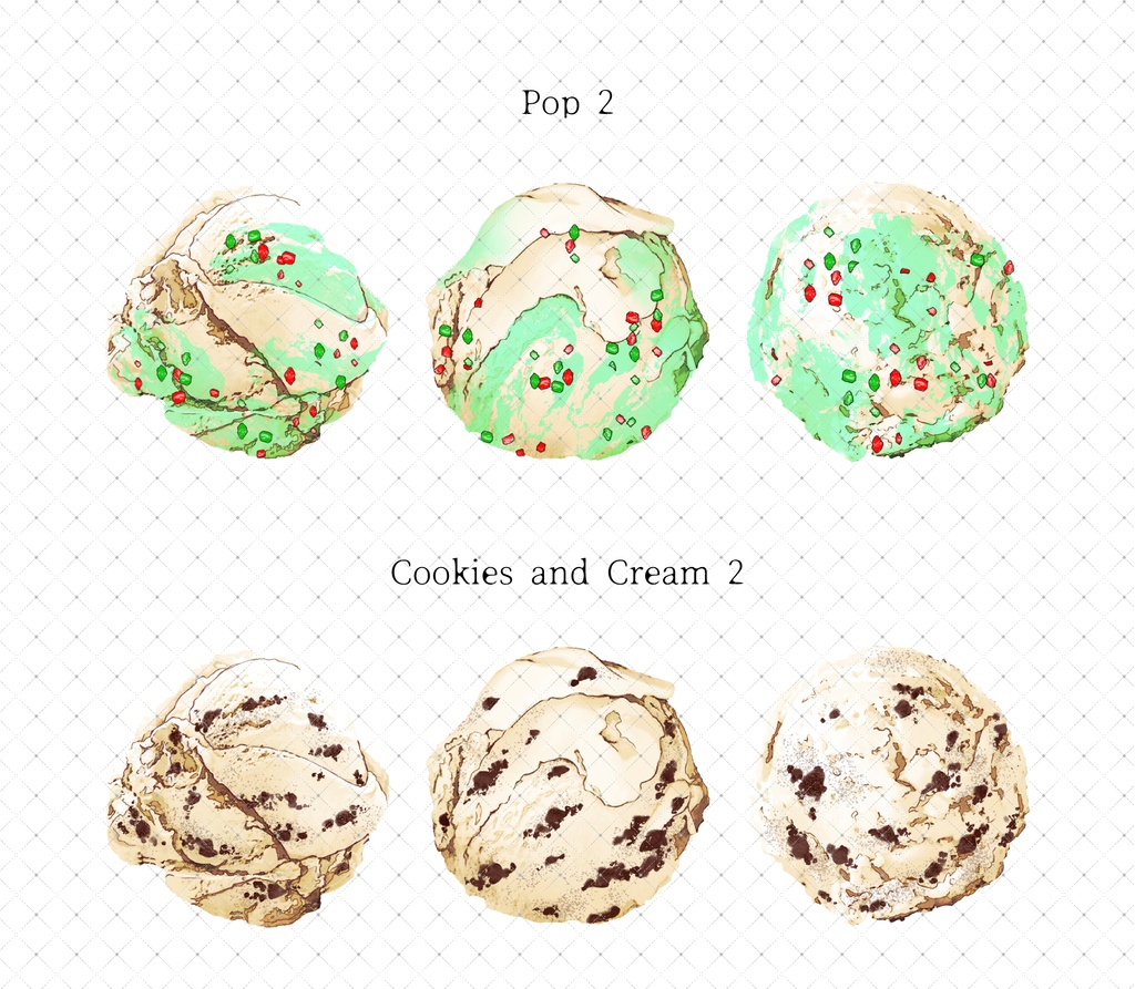 アイスクリーム+トッピング(全フレーバー)79本+3Dコーン