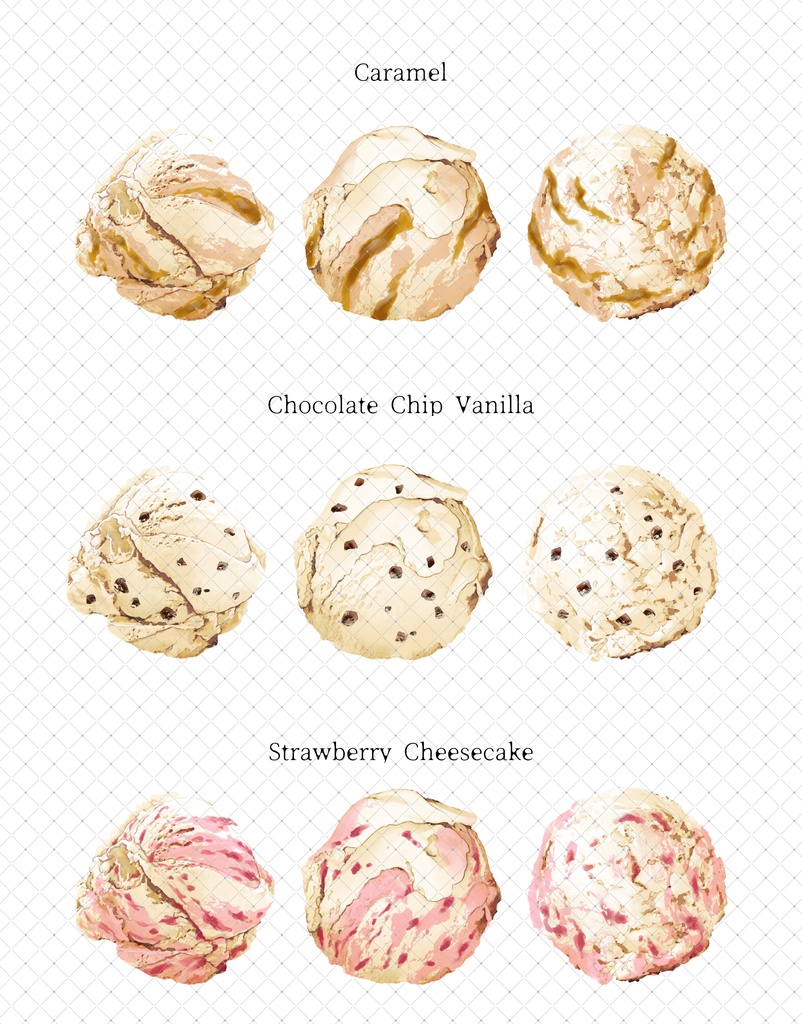 アイスクリーム+トッピング(全フレーバー)79本+3Dコーン